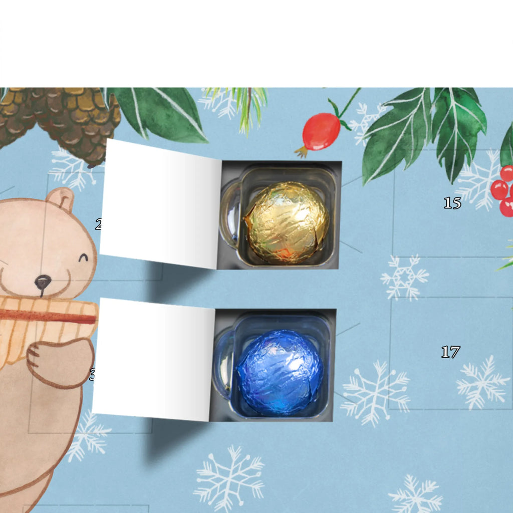 Personalisierter Schoko Adventskalender Bär Panflöte Personalisierter Adventskalender, Adventskalender mit Namen, Instrumente, Geschenke Musiker, Musikliebhaber, Bär, Panflöte, Flöte, Pan, Blasinstrument