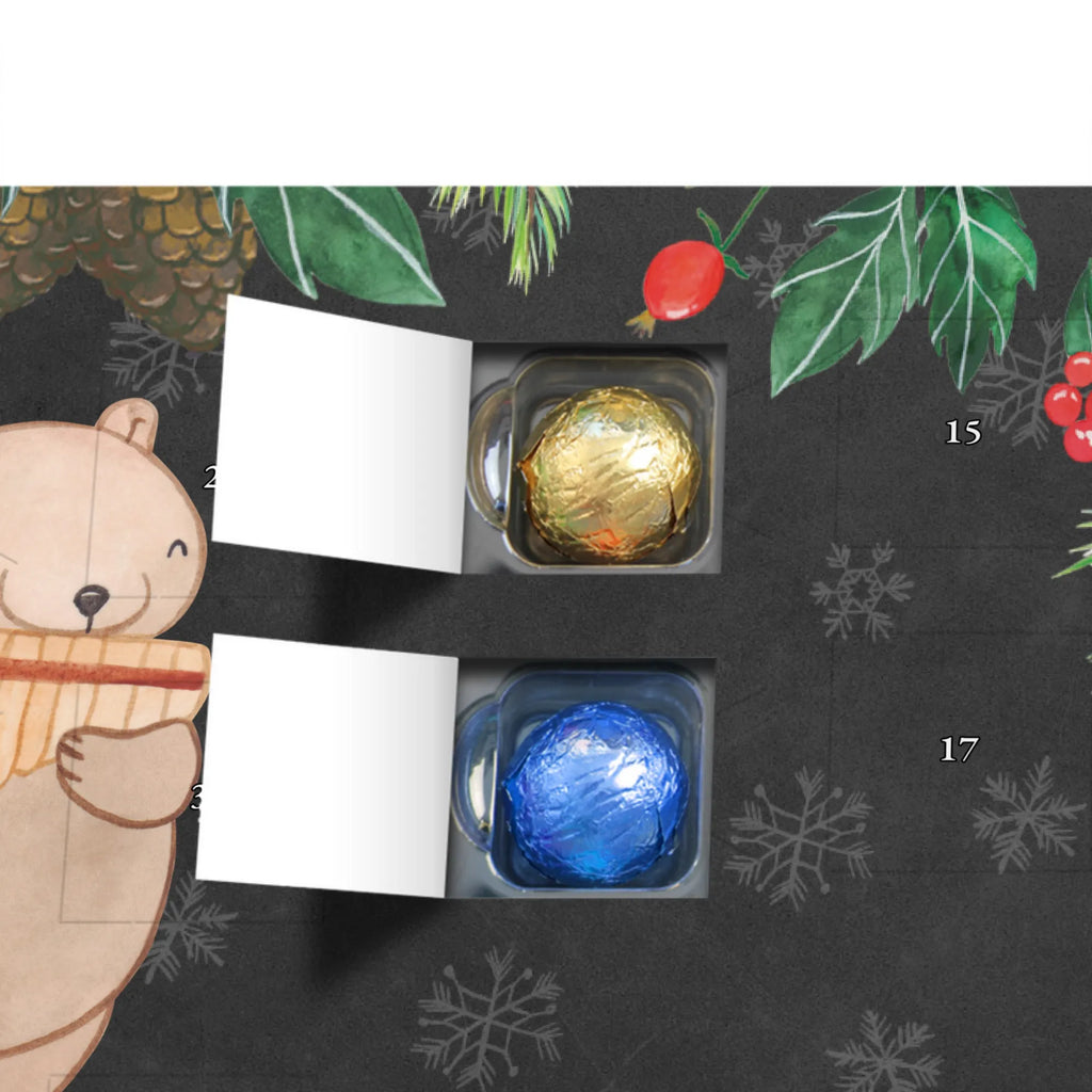 Personalisierter Schoko Adventskalender Bär Panflöte Personalisierter Adventskalender, Adventskalender mit Namen, Instrumente, Geschenke Musiker, Musikliebhaber, Bär, Panflöte, Flöte, Pan, Blasinstrument