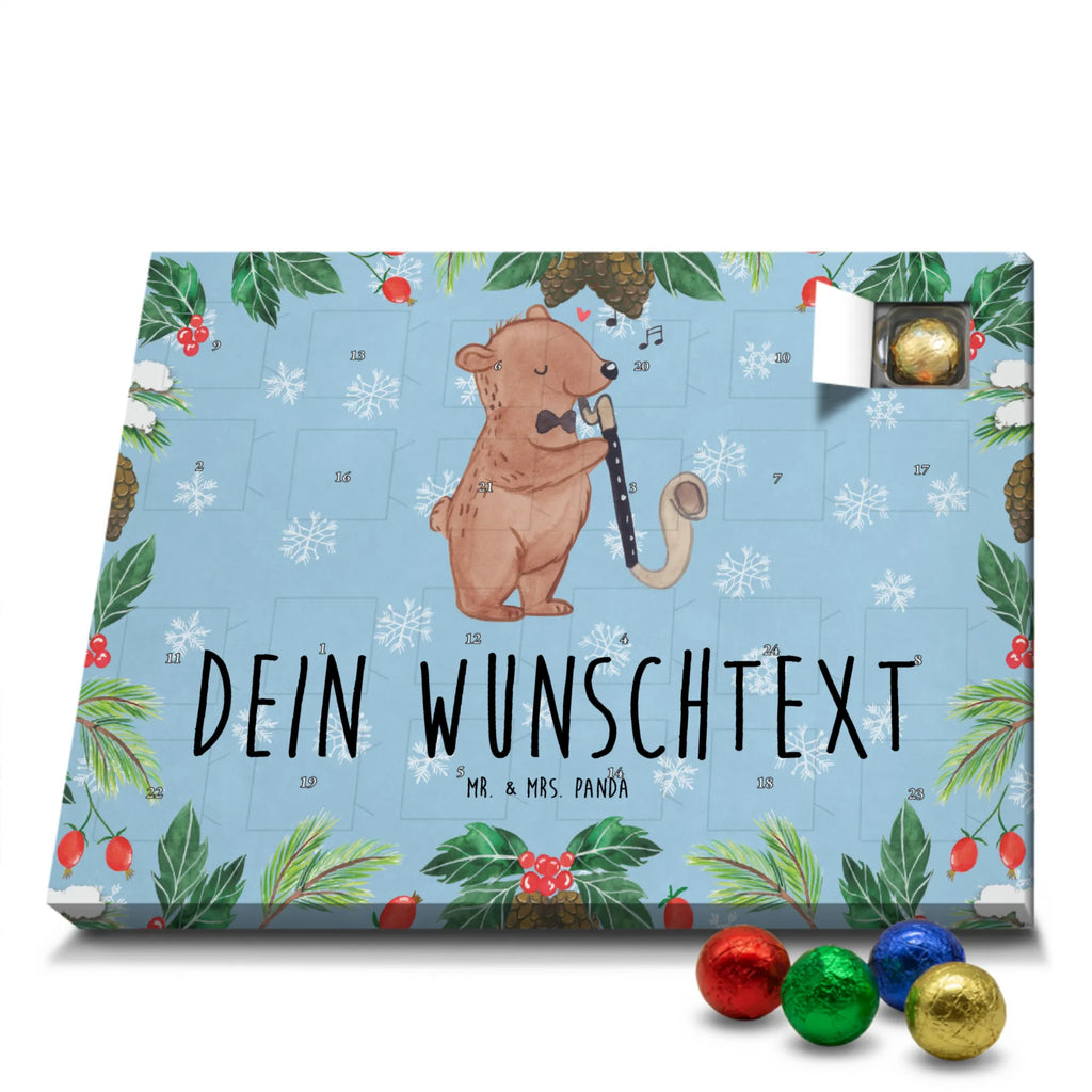 Personalisierter Schoko Adventskalender Bär Bassethorn Personalisierter Adventskalender, Adventskalender mit Namen, Instrumente, Geschenke Musiker, Musikliebhaber, Bär, Bassethorn, Klarinette, Holzblasinstrument, Bass, Orchester