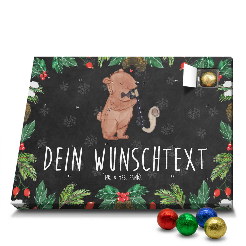 Personalisierter Schoko Adventskalender Bär Bassethorn Personalisierter Adventskalender, Adventskalender mit Namen, Instrumente, Geschenke Musiker, Musikliebhaber, Bär, Bassethorn, Klarinette, Holzblasinstrument, Bass, Orchester