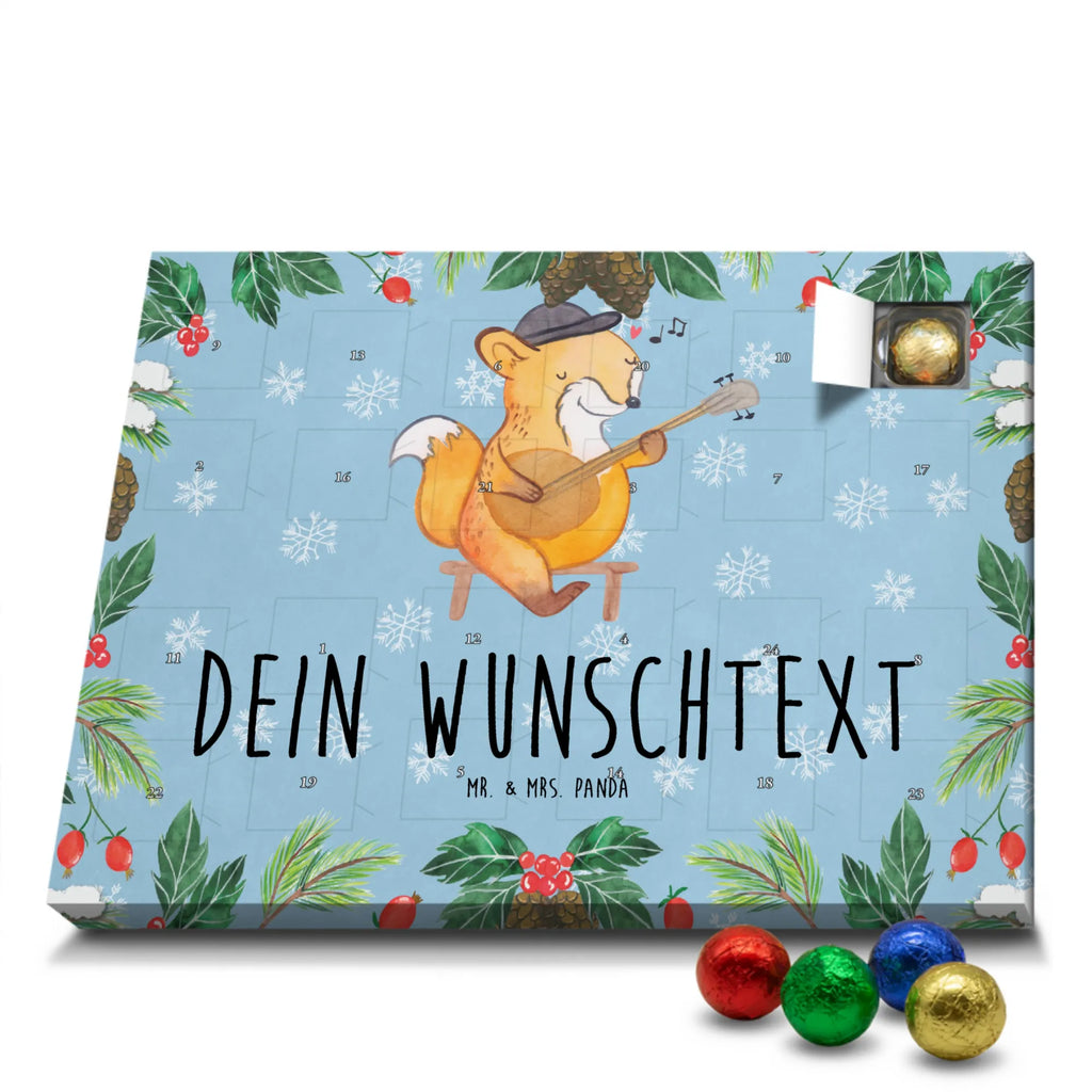 Personalisierter Schoko Adventskalender Fuchs Banjo Personalisierter Adventskalender, Adventskalender mit Namen, Instrumente, Geschenke Musiker, Musikliebhaber, Fuchs, Banjo, Saiteninstrument, Zupfinstrument, Laute, Akustik