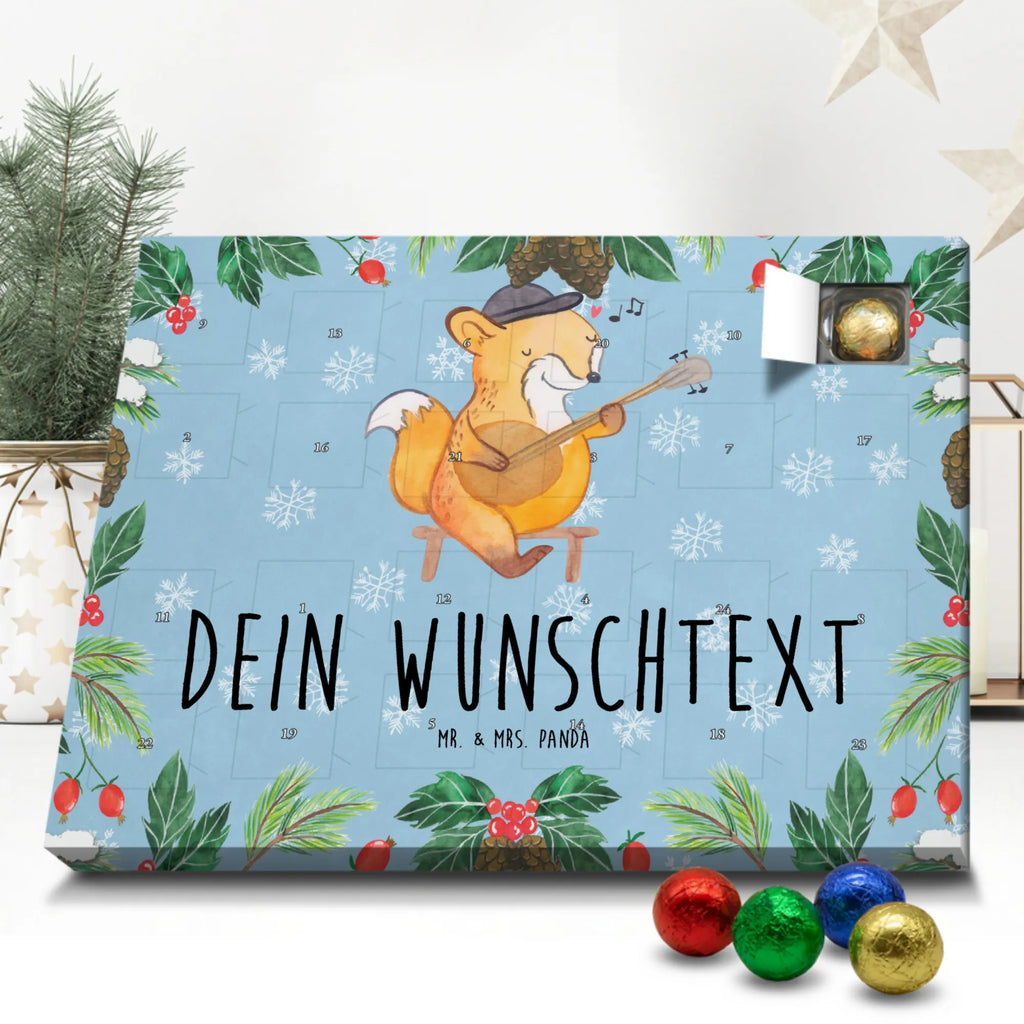 Personalisierter Schoko Adventskalender Fuchs Banjo Personalisierter Adventskalender, Adventskalender mit Namen, Instrumente, Geschenke Musiker, Musikliebhaber, Fuchs, Banjo, Saiteninstrument, Zupfinstrument, Laute, Akustik