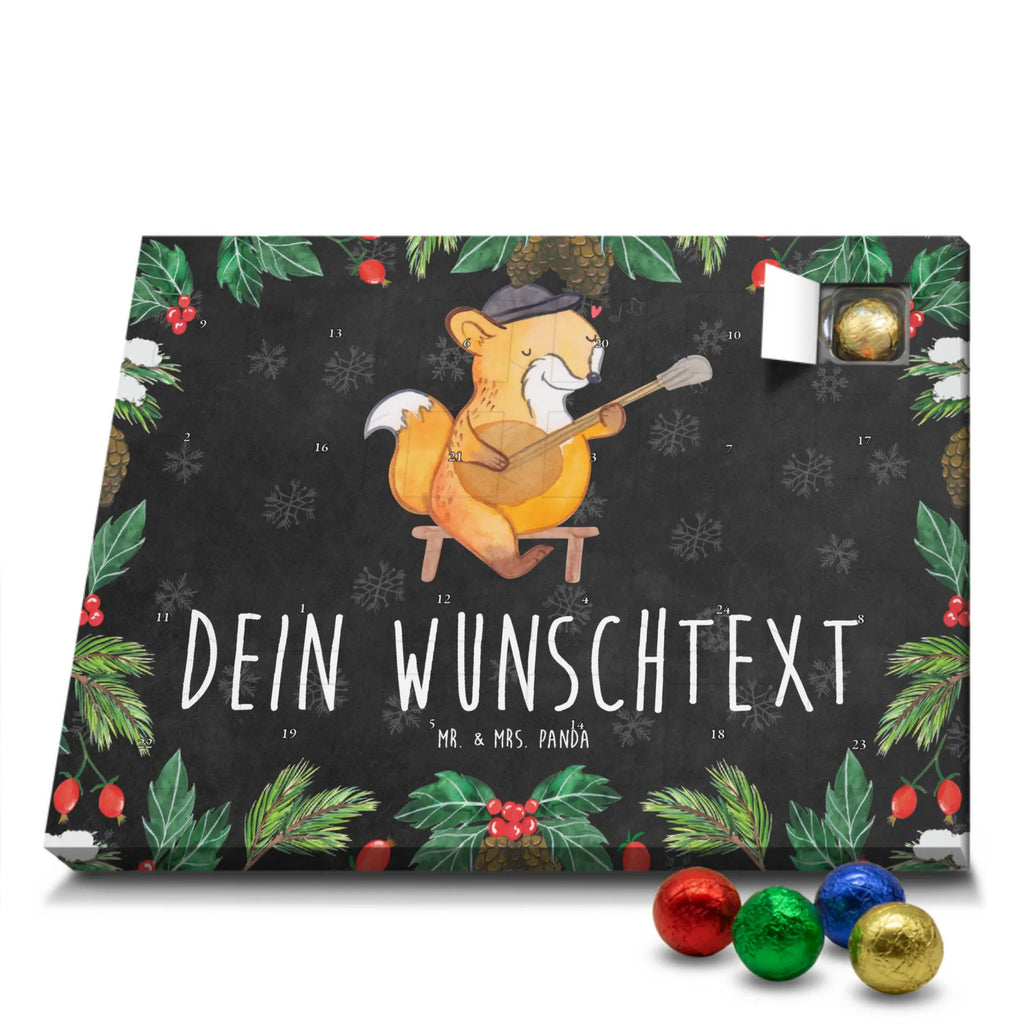 Personalisierter Schoko Adventskalender Fuchs Banjo Personalisierter Adventskalender, Adventskalender mit Namen, Instrumente, Geschenke Musiker, Musikliebhaber, Fuchs, Banjo, Saiteninstrument, Zupfinstrument, Laute, Akustik