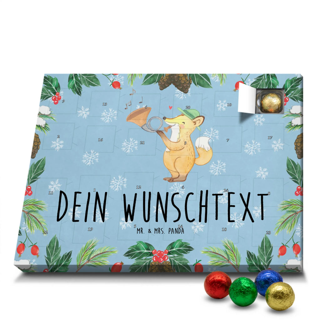 Personalisierter Schoko Adventskalender Fuchs Jagdhorn Personalisierter Adventskalender, Adventskalender mit Namen, Instrumente, Geschenke Musiker, Musikliebhaber, Fuchs, Jagdhorn, Horn, Jagd, Blasinstrument, Blechblasinstrument