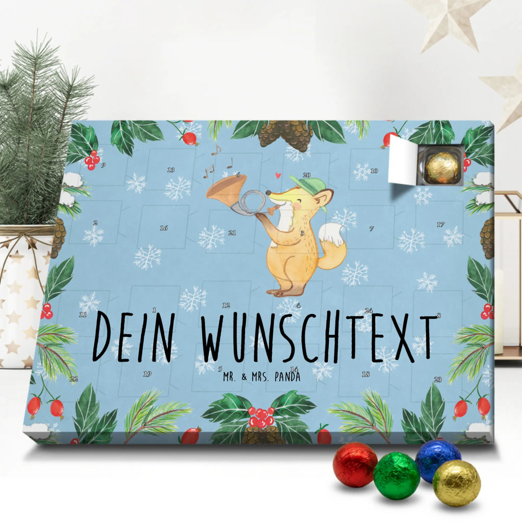 Personalisierter Schoko Adventskalender Fuchs Jagdhorn Personalisierter Adventskalender, Adventskalender mit Namen, Instrumente, Geschenke Musiker, Musikliebhaber, Fuchs, Jagdhorn, Horn, Jagd, Blasinstrument, Blechblasinstrument