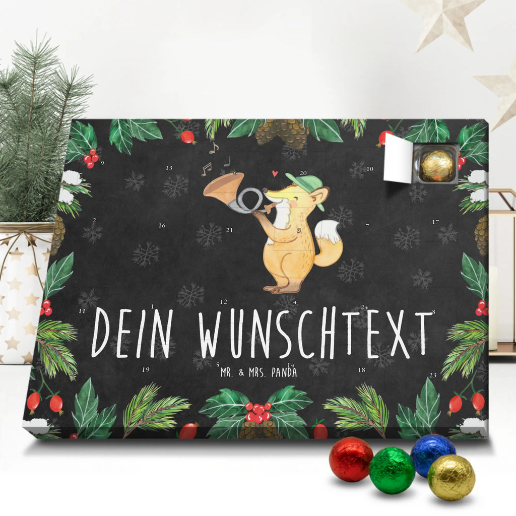 Personalisierter Schoko Adventskalender Fuchs Jagdhorn Personalisierter Adventskalender, Adventskalender mit Namen, Instrumente, Geschenke Musiker, Musikliebhaber, Fuchs, Jagdhorn, Horn, Jagd, Blasinstrument, Blechblasinstrument