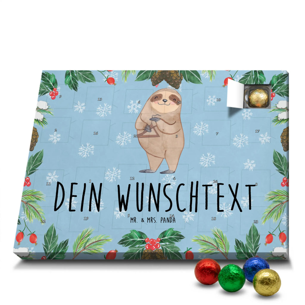 Personalisierter Schoko Adventskalender Faultier Triangel Personalisierter Adventskalender, Adventskalender mit Namen, Instrumente, Geschenke Musiker, Musikliebhaber, Faultier, Schlaginstrument, Rhythmus, Orchester, Orff-Instrument