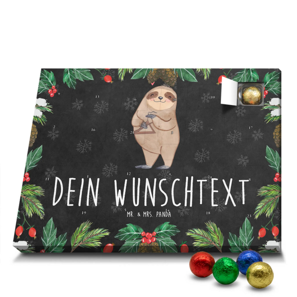 Personalisierter Schoko Adventskalender Faultier Triangel Personalisierter Adventskalender, Adventskalender mit Namen, Instrumente, Geschenke Musiker, Musikliebhaber, Faultier, Schlaginstrument, Rhythmus, Orchester, Orff-Instrument