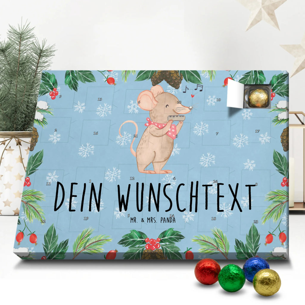 Personalisierter Schoko Adventskalender Maus Mundharmonika Personalisierter Adventskalender, Adventskalender mit Namen, Instrumente, Geschenke Musiker, Musikliebhaber, Maus, Mundharmonika, Lagerfeuer, Gesang