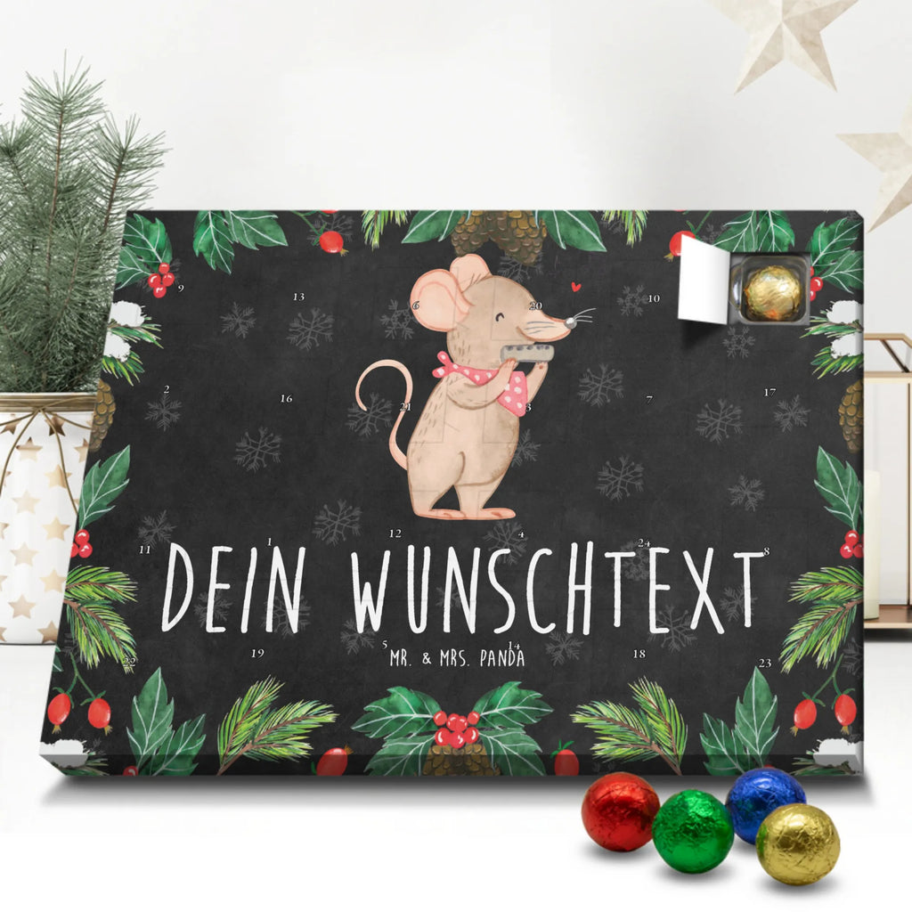 Personalisierter Schoko Adventskalender Maus Mundharmonika Personalisierter Adventskalender, Adventskalender mit Namen, Instrumente, Geschenke Musiker, Musikliebhaber, Maus, Mundharmonika, Lagerfeuer, Gesang