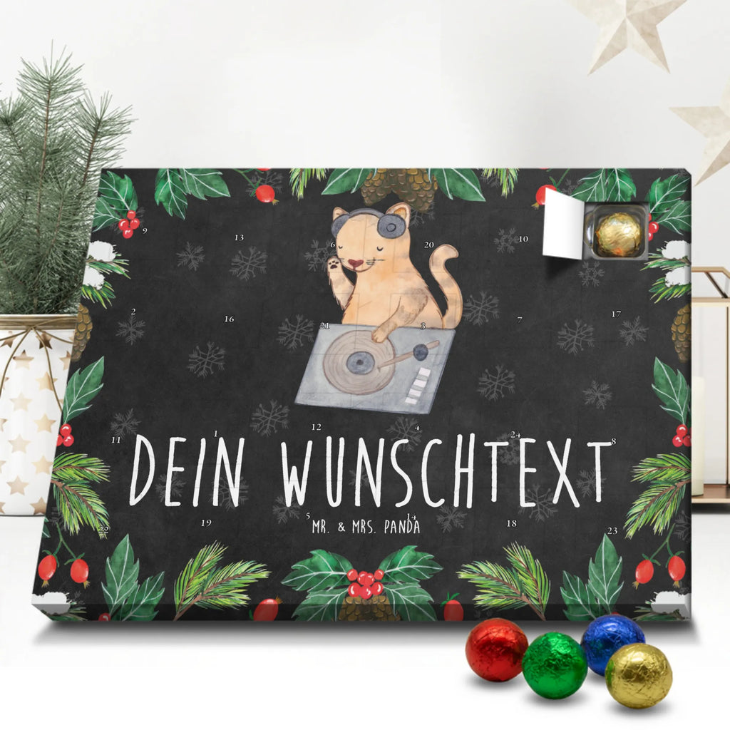 Personalisierter Schoko Adventskalender Katze DJ Personalisierter Adventskalender, Adventskalender mit Namen, Instrumente, Geschenke Musiker, Musikliebhaber, Katze, DJ, Tanzen, Club, Disko, Feiern