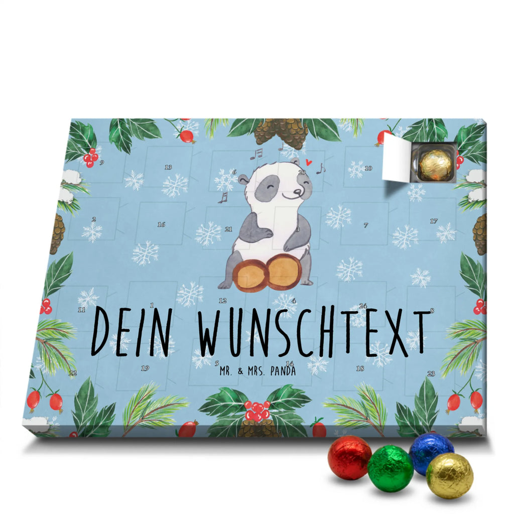 Personalisierter Schoko Adventskalender Panda Bongos Personalisierter Adventskalender, Adventskalender mit Namen, Instrumente, Geschenke Musiker, Musikliebhaber, Panda, Bongo, Trommel, Rhythmus, Kuba