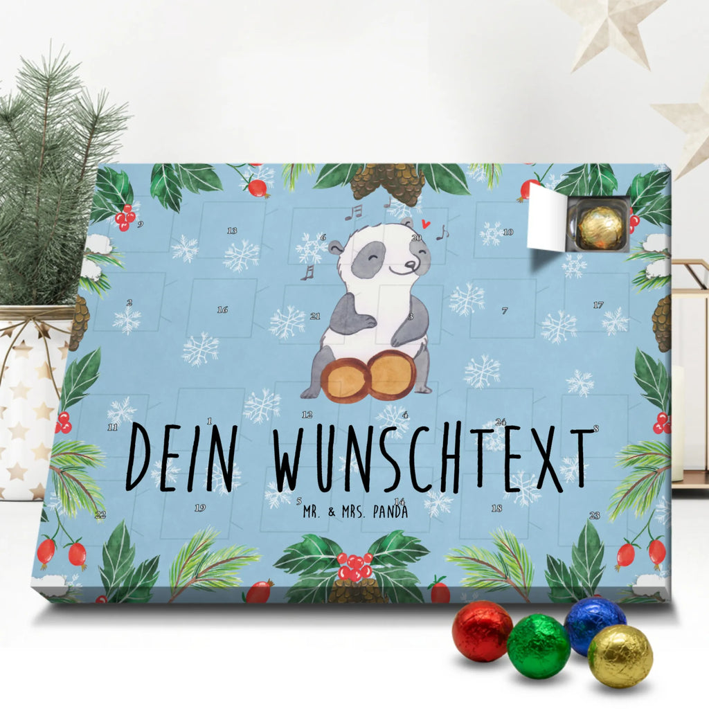 Personalisierter Schoko Adventskalender Panda Bongos Personalisierter Adventskalender, Adventskalender mit Namen, Instrumente, Geschenke Musiker, Musikliebhaber, Panda, Bongo, Trommel, Rhythmus, Kuba