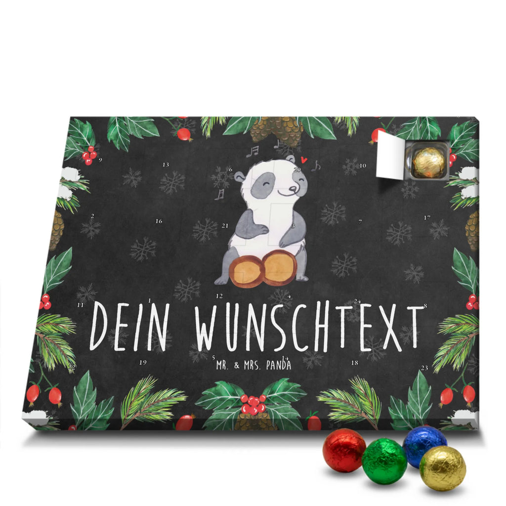 Personalisierter Schoko Adventskalender Panda Bongos Personalisierter Adventskalender, Adventskalender mit Namen, Instrumente, Geschenke Musiker, Musikliebhaber, Panda, Bongo, Trommel, Rhythmus, Kuba