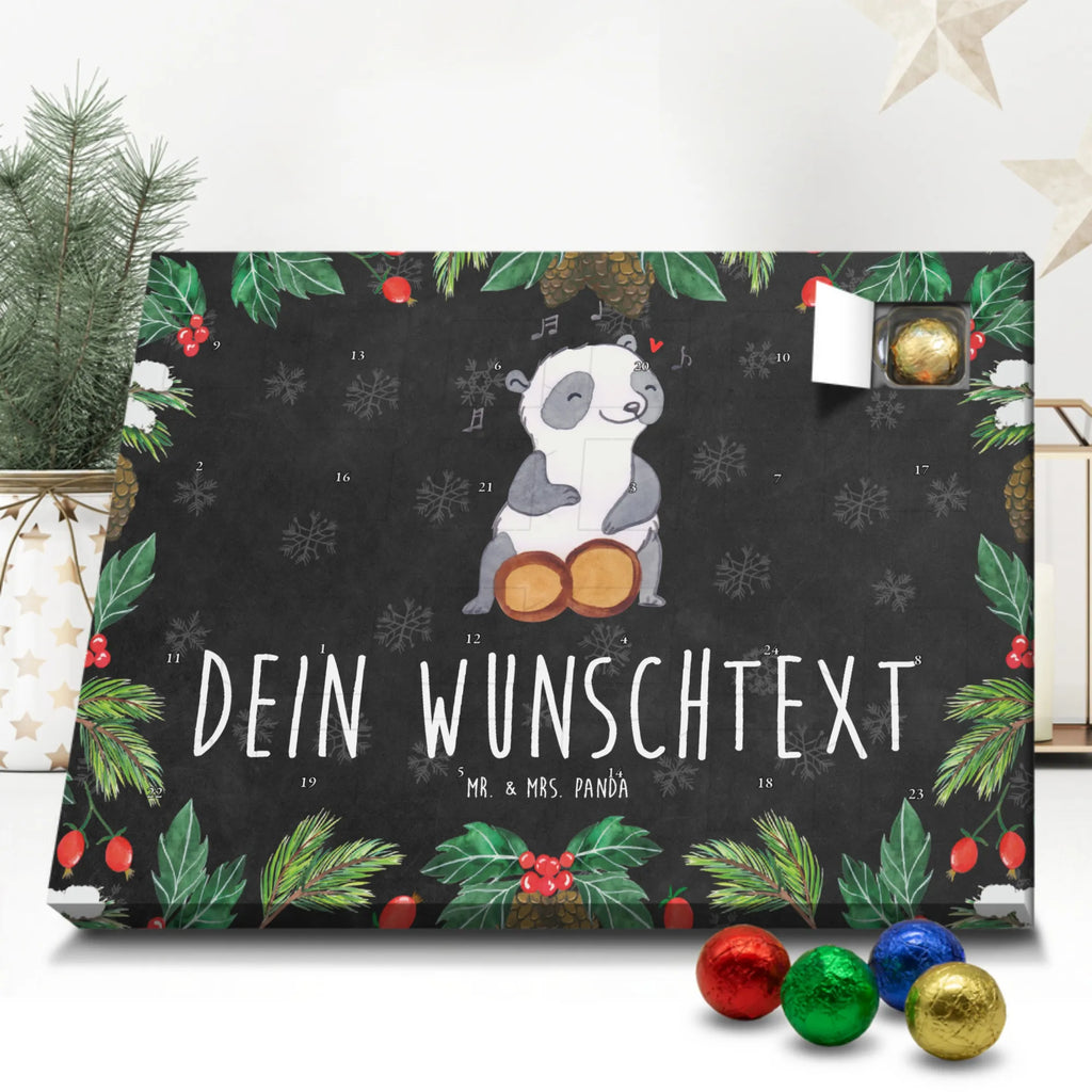 Personalisierter Schoko Adventskalender Panda Bongos Personalisierter Adventskalender, Adventskalender mit Namen, Instrumente, Geschenke Musiker, Musikliebhaber, Panda, Bongo, Trommel, Rhythmus, Kuba