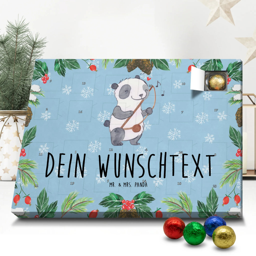 Personalisierter Schoko Adventskalender Panda Berimbau Personalisierter Adventskalender, Adventskalender mit Namen, Instrumente, Geschenke Musiker, Musikliebhaber, Panda, Berimbau, Maultrommel, Brasilien, Capoeira, Traditionsmusik