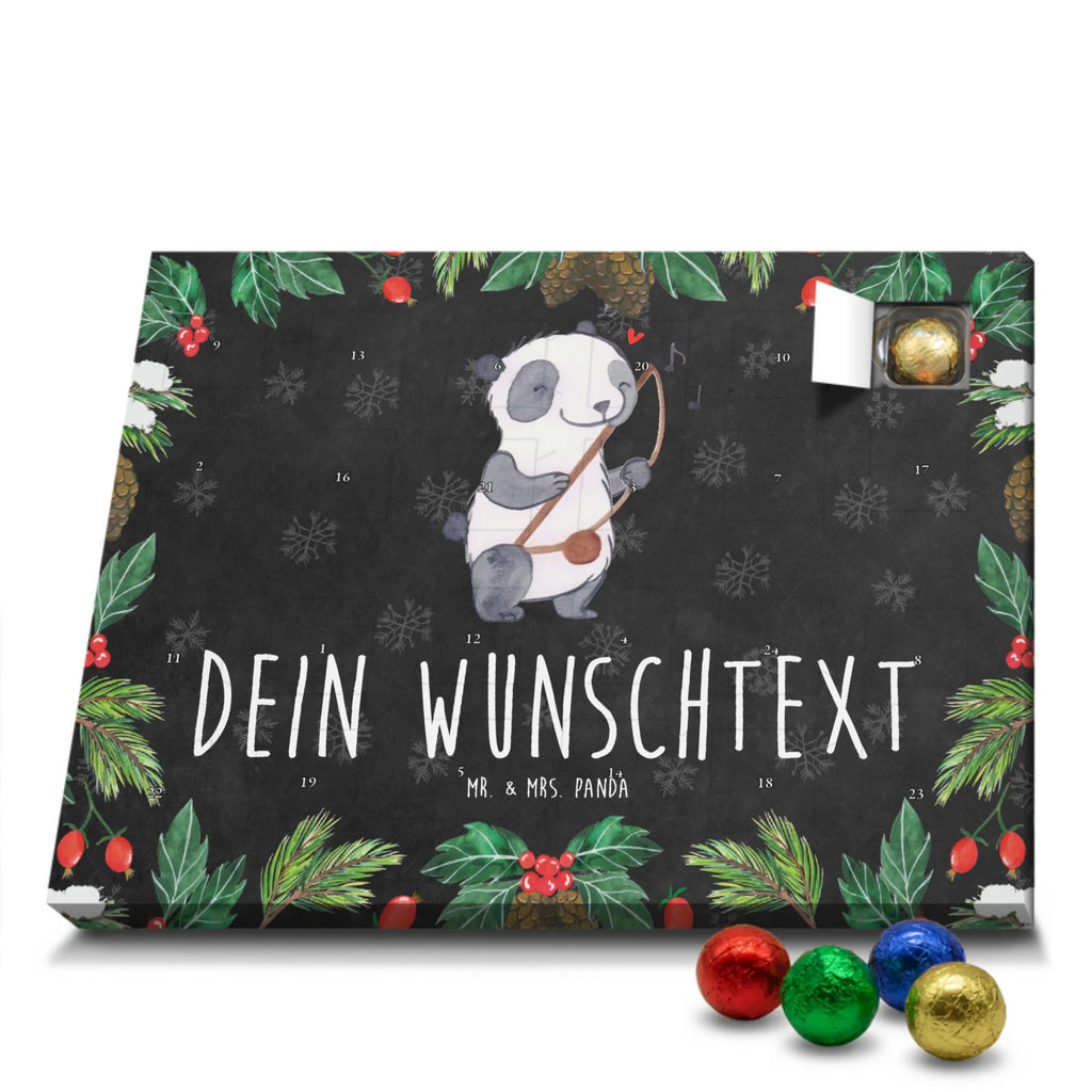 Personalisierter Schoko Adventskalender Panda Berimbau Personalisierter Adventskalender, Adventskalender mit Namen, Instrumente, Geschenke Musiker, Musikliebhaber, Panda, Berimbau, Maultrommel, Brasilien, Capoeira, Traditionsmusik