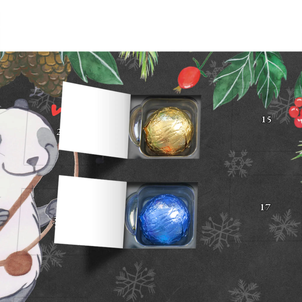 Personalisierter Schoko Adventskalender Panda Berimbau Personalisierter Adventskalender, Adventskalender mit Namen, Instrumente, Geschenke Musiker, Musikliebhaber, Panda, Berimbau, Maultrommel, Brasilien, Capoeira, Traditionsmusik