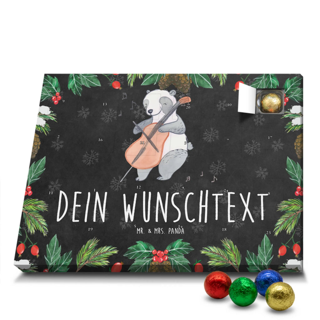 Personalisierter Schoko Adventskalender Panda Cello Personalisierter Adventskalender, Adventskalender mit Namen, Instrumente, Geschenke Musiker, Musikliebhaber, Panda, Cello, Streicher, Orchester, Kammermusik, Barock, Klassik, Bogen, Saiteninstrument