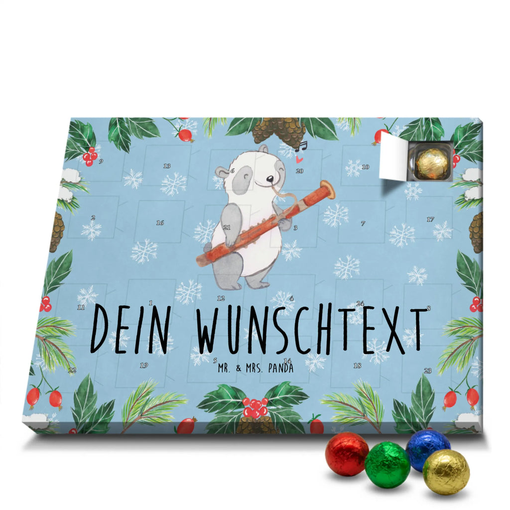 Personalisierter Schoko Adventskalender Panda Fagott Personalisierter Adventskalender, Adventskalender mit Namen, Instrumente, Geschenke Musiker, Musikliebhaber, Panda, Fagott, Holzblasinstrument, Orchester, Klassik, Kammermusik