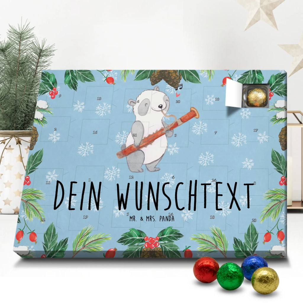 Personalisierter Schoko Adventskalender Panda Fagott Personalisierter Adventskalender, Adventskalender mit Namen, Instrumente, Geschenke Musiker, Musikliebhaber, Panda, Fagott, Holzblasinstrument, Orchester, Klassik, Kammermusik