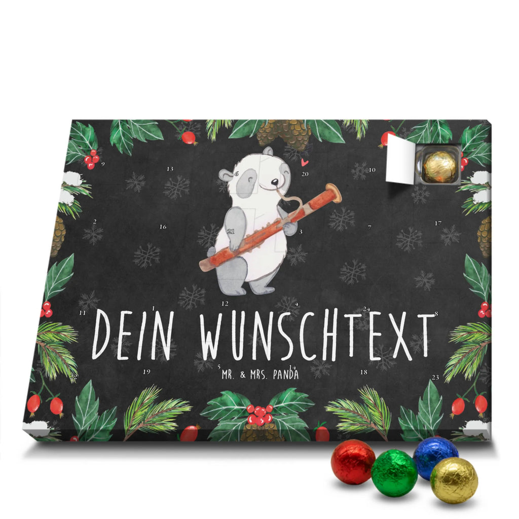 Personalisierter Schoko Adventskalender Panda Fagott Personalisierter Adventskalender, Adventskalender mit Namen, Instrumente, Geschenke Musiker, Musikliebhaber, Panda, Fagott, Holzblasinstrument, Orchester, Klassik, Kammermusik