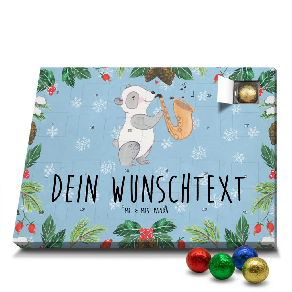 Personalisierter Schoko Adventskalender Panda Saxophon Personalisierter Adventskalender, Adventskalender mit Namen, Instrumente, Geschenke Musiker, Musikliebhaber, Panda, Saxophon, Holzbläser, Orchester, Bigband, Jazz