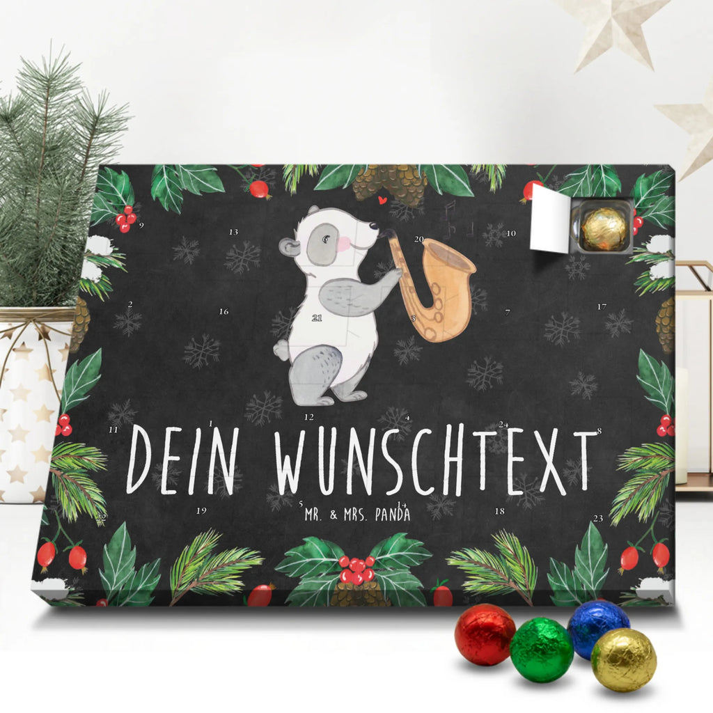 Personalisierter Schoko Adventskalender Panda Saxophon Personalisierter Adventskalender, Adventskalender mit Namen, Instrumente, Geschenke Musiker, Musikliebhaber, Panda, Saxophon, Holzbläser, Orchester, Bigband, Jazz