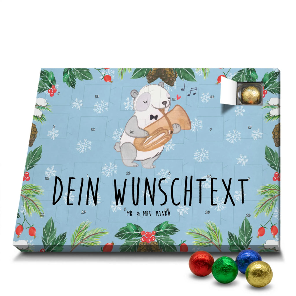 Personalisierter Schoko Adventskalender Panda Tenorhorn Personalisierter Adventskalender, Adventskalender mit Namen, Instrumente, Geschenke Musiker, Musikliebhaber, Panda, Tenorhorn, Horn, Blechblasinstrument, Orchester, Ventil, Flügelhorn