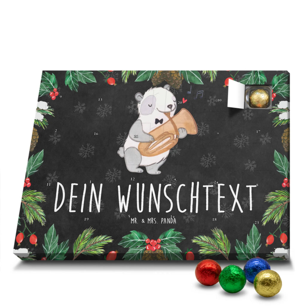 Personalisierter Schoko Adventskalender Panda Tenorhorn Personalisierter Adventskalender, Adventskalender mit Namen, Instrumente, Geschenke Musiker, Musikliebhaber, Panda, Tenorhorn, Horn, Blechblasinstrument, Orchester, Ventil, Flügelhorn