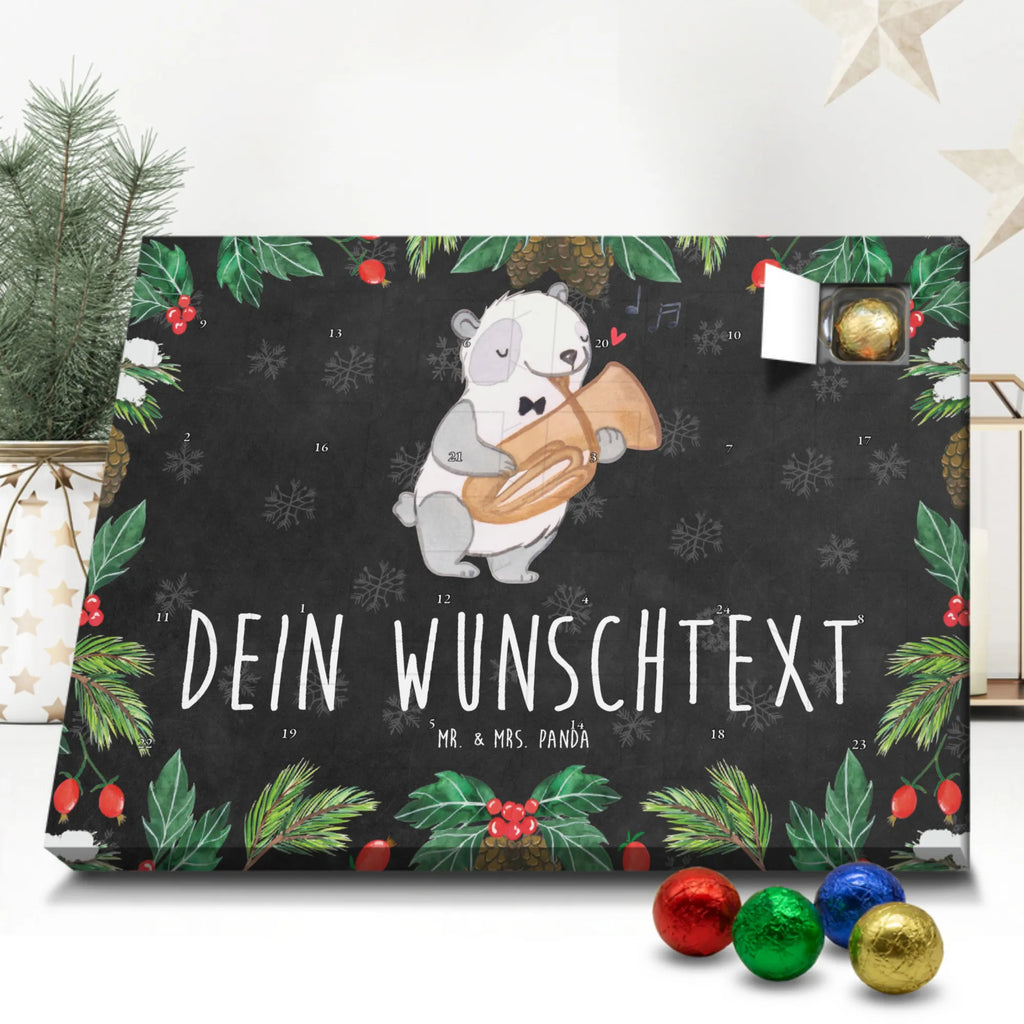 Personalisierter Schoko Adventskalender Panda Tenorhorn Personalisierter Adventskalender, Adventskalender mit Namen, Instrumente, Geschenke Musiker, Musikliebhaber, Panda, Tenorhorn, Horn, Blechblasinstrument, Orchester, Ventil, Flügelhorn