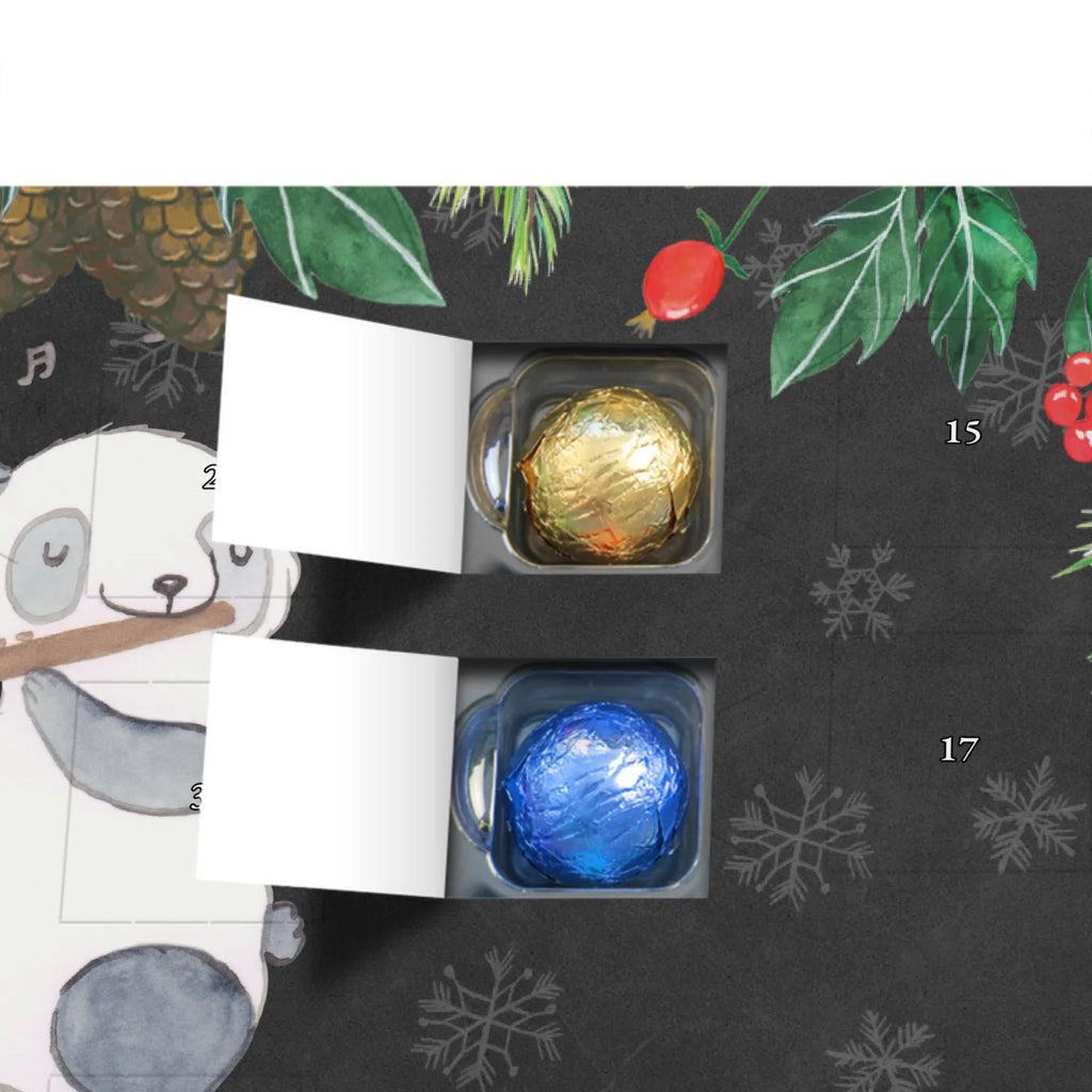 Personalisierter Schoko Adventskalender Panda Querflöte Personalisierter Adventskalender, Adventskalender mit Namen, Instrumente, Geschenke Musiker, Musikliebhaber, Panda, Querflöte, Holzblasinstrument, Flöte, Orchester, Kammermusik, Ensemble