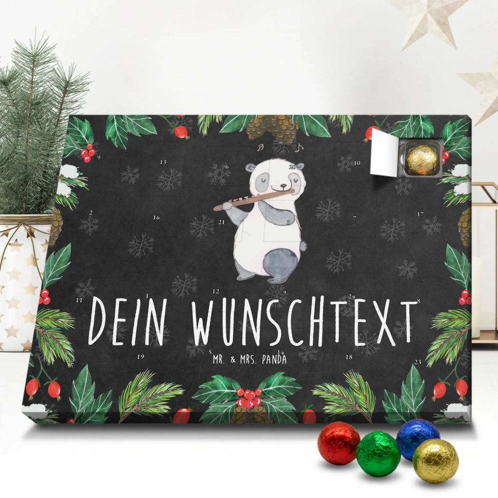 Personalisierter Schoko Adventskalender Panda Querflöte Personalisierter Adventskalender, Adventskalender mit Namen, Instrumente, Geschenke Musiker, Musikliebhaber, Panda, Querflöte, Holzblasinstrument, Flöte, Orchester, Kammermusik, Ensemble