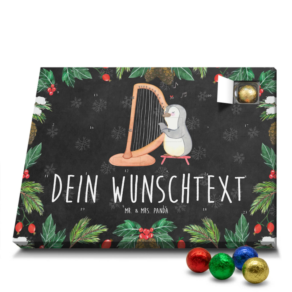 Personalisierter Schoko Adventskalender Pinguin Harfe Personalisierter Adventskalender, Adventskalender mit Namen, Instrumente, Geschenke Musiker, Musikliebhaber, Pinguin, Harfe, Konzertharfe, Hochzeit, Zupfinstrument, Saiteninstrument, Klassik