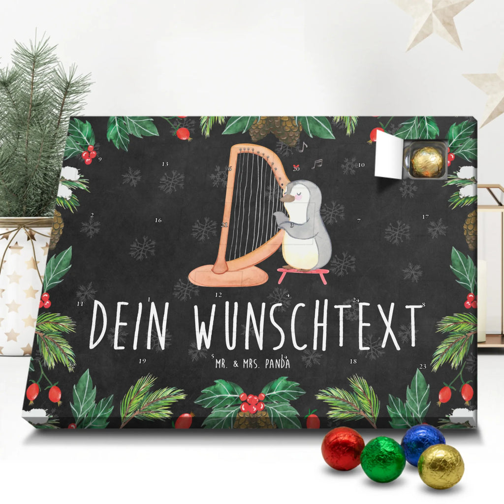 Personalisierter Schoko Adventskalender Pinguin Harfe Personalisierter Adventskalender, Adventskalender mit Namen, Instrumente, Geschenke Musiker, Musikliebhaber, Pinguin, Harfe, Konzertharfe, Hochzeit, Zupfinstrument, Saiteninstrument, Klassik