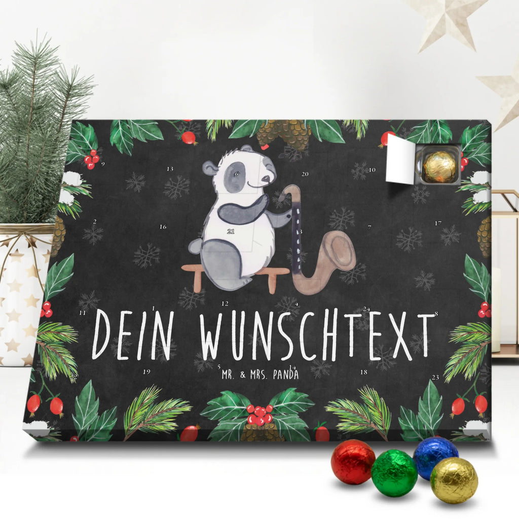 Personalisierter Schoko Adventskalender Panda Bassklarinette Personalisierter Adventskalender, Adventskalender mit Namen, Instrumente, Geschenke Musiker, Musikliebhaber, Panda, Bassklarinette, Klarinette, Holzblasinstrument, Orchester, Kammermusik