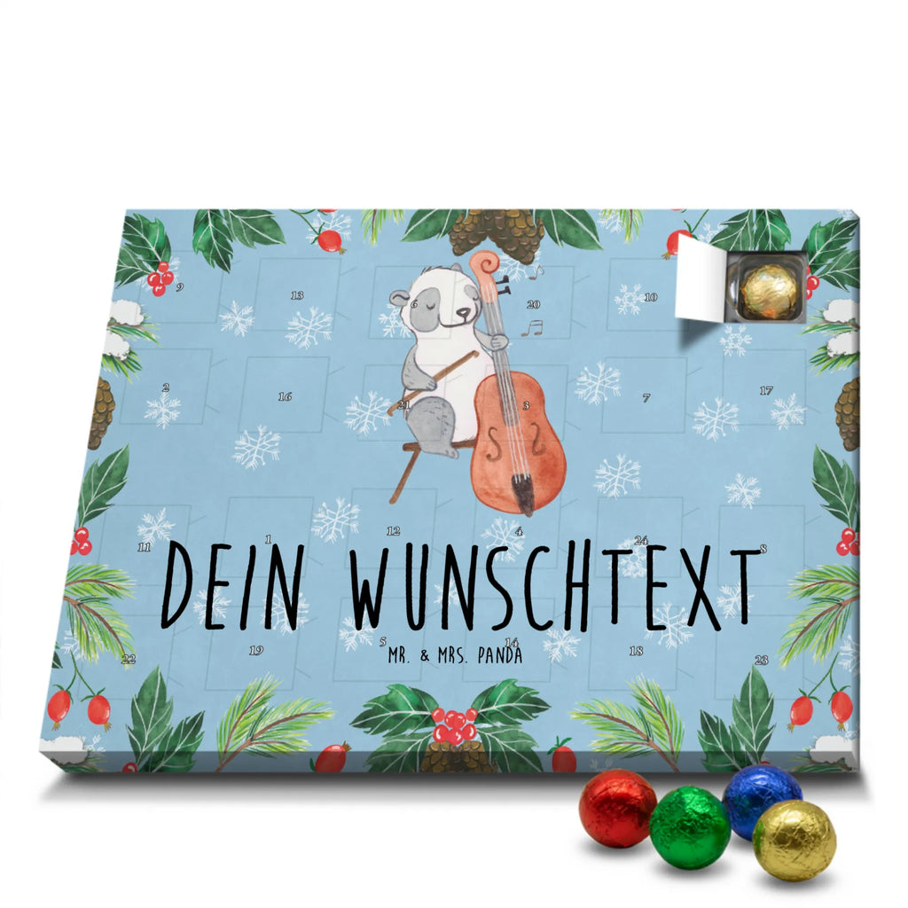 Personalisierter Schoko Adventskalender Panda Kontrabass Personalisierter Adventskalender, Adventskalender mit Namen, Instrumente, Geschenke Musiker, Musikliebhaber, Panda, Kontrabass, Streicher, Orchester, Bassinstrument, Klassik, Ensemble