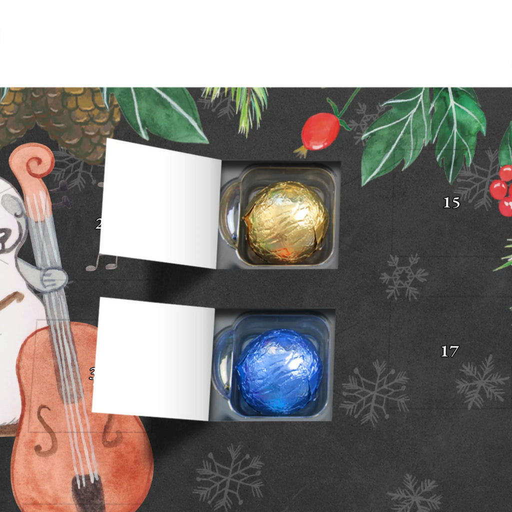 Personalisierter Schoko Adventskalender Panda Kontrabass Personalisierter Adventskalender, Adventskalender mit Namen, Instrumente, Geschenke Musiker, Musikliebhaber, Panda, Kontrabass, Streicher, Orchester, Bassinstrument, Klassik, Ensemble