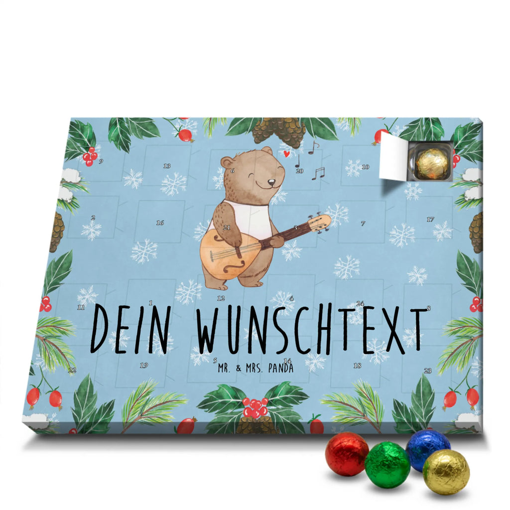 Personalisierter Schoko Adventskalender Bär Mandoline Personalisierter Adventskalender, Adventskalender mit Namen, Instrumente, Geschenke Musiker, Musikliebhaber, Bär, Mandoline, Zupfinstrument, Saiteninstrument, Barock, Klassik