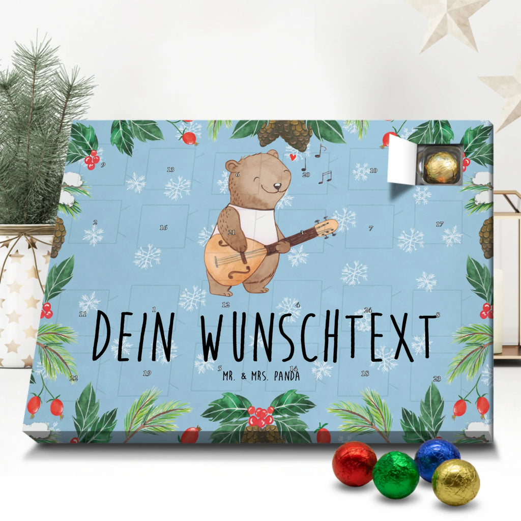 Personalisierter Schoko Adventskalender Bär Mandoline Personalisierter Adventskalender, Adventskalender mit Namen, Instrumente, Geschenke Musiker, Musikliebhaber, Bär, Mandoline, Zupfinstrument, Saiteninstrument, Barock, Klassik