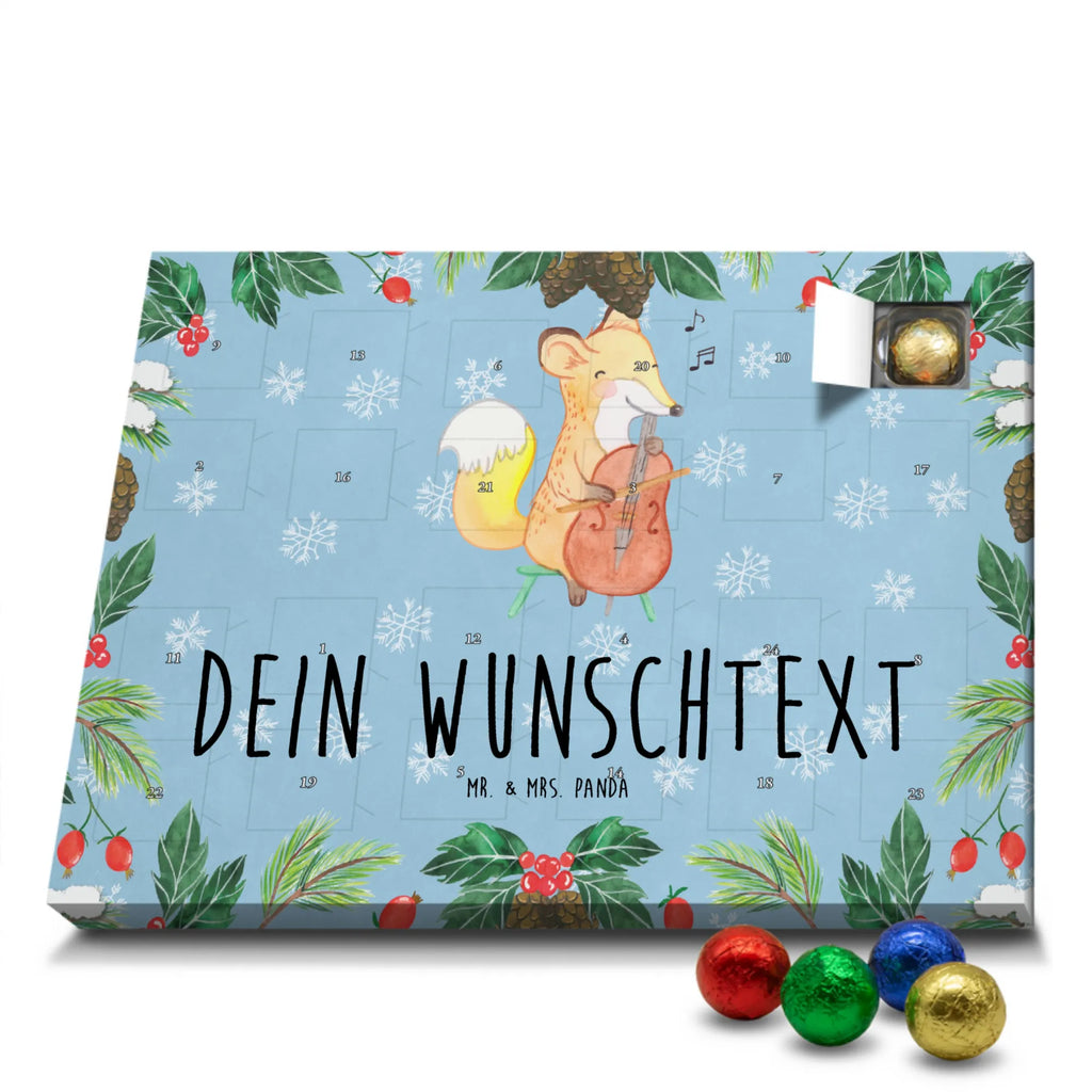 Personalisierter Schoko Adventskalender Fuchs Violoncello Personalisierter Adventskalender, Adventskalender mit Namen, Instrumente, Geschenke Musiker, Musikliebhaber, Fuchs, Violoncello, Cello, Streicher, Orchester, Ensemble, Bogen, Klassik, Barock