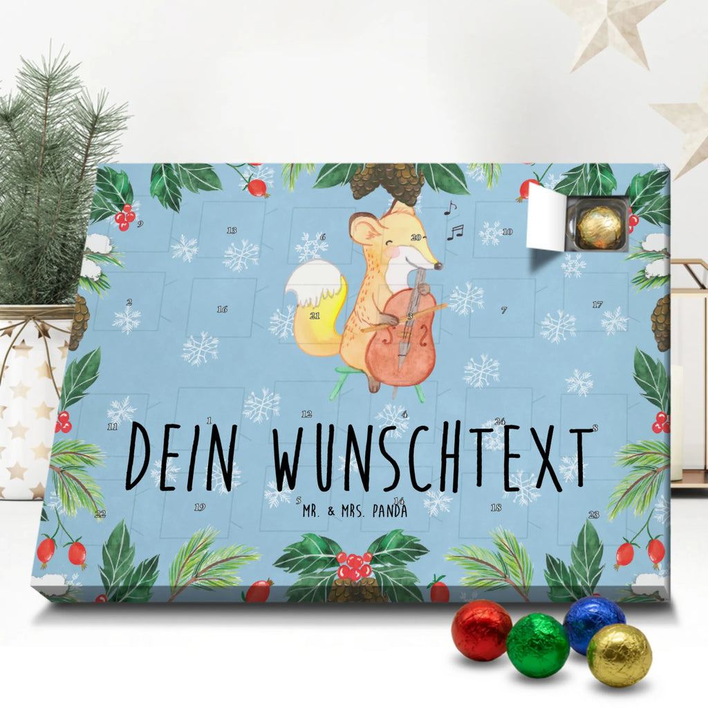 Personalisierter Schoko Adventskalender Fuchs Violoncello Personalisierter Adventskalender, Adventskalender mit Namen, Instrumente, Geschenke Musiker, Musikliebhaber, Fuchs, Violoncello, Cello, Streicher, Orchester, Ensemble, Bogen, Klassik, Barock