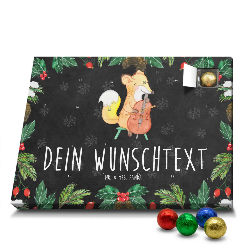 Personalisierter Schoko Adventskalender Fuchs Violoncello Personalisierter Adventskalender, Adventskalender mit Namen, Instrumente, Geschenke Musiker, Musikliebhaber, Fuchs, Violoncello, Cello, Streicher, Orchester, Ensemble, Bogen, Klassik, Barock