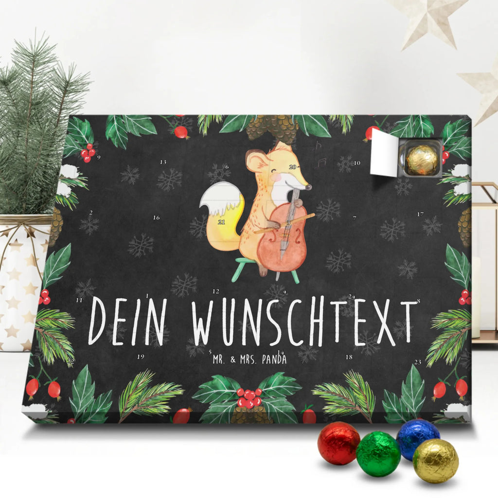 Personalisierter Schoko Adventskalender Fuchs Violoncello Personalisierter Adventskalender, Adventskalender mit Namen, Instrumente, Geschenke Musiker, Musikliebhaber, Fuchs, Violoncello, Cello, Streicher, Orchester, Ensemble, Bogen, Klassik, Barock