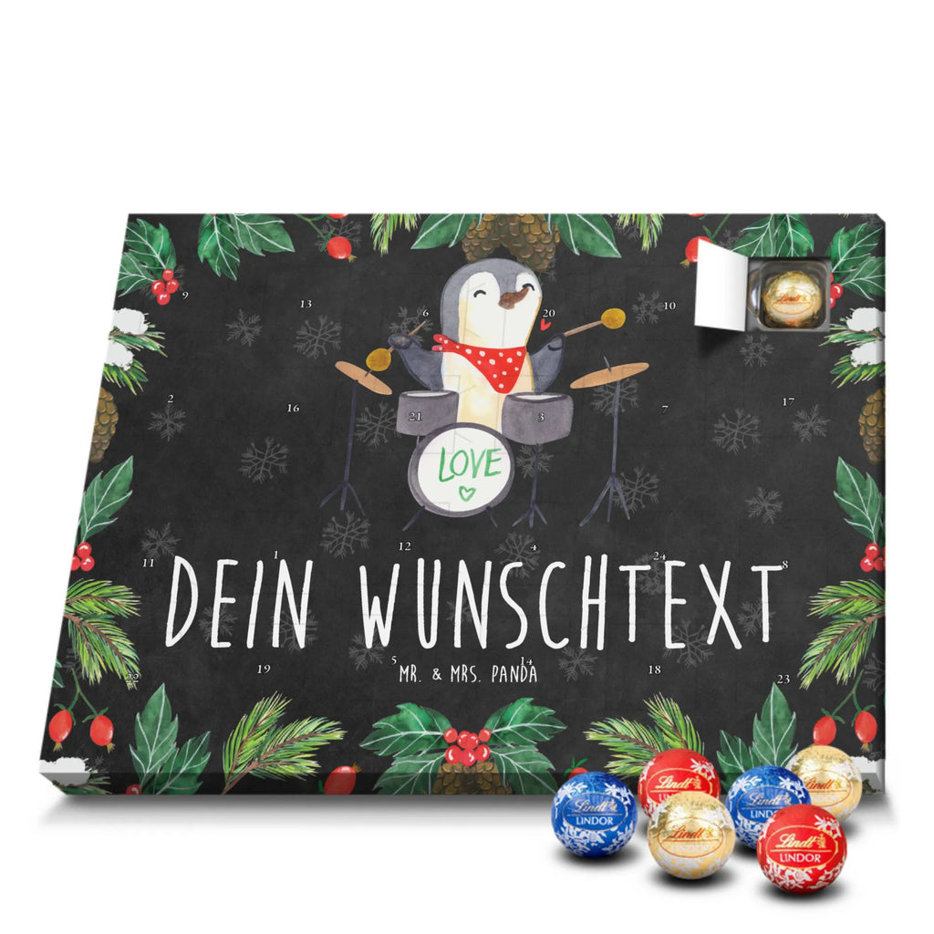 Personalisierter Kugel Markenschokolade Adventskalender Pinguin Schlagzeug Personalisierter Kugel Markenschokolade Adventskalender, Instrumente, Geschenke Musiker, Musikliebhaber