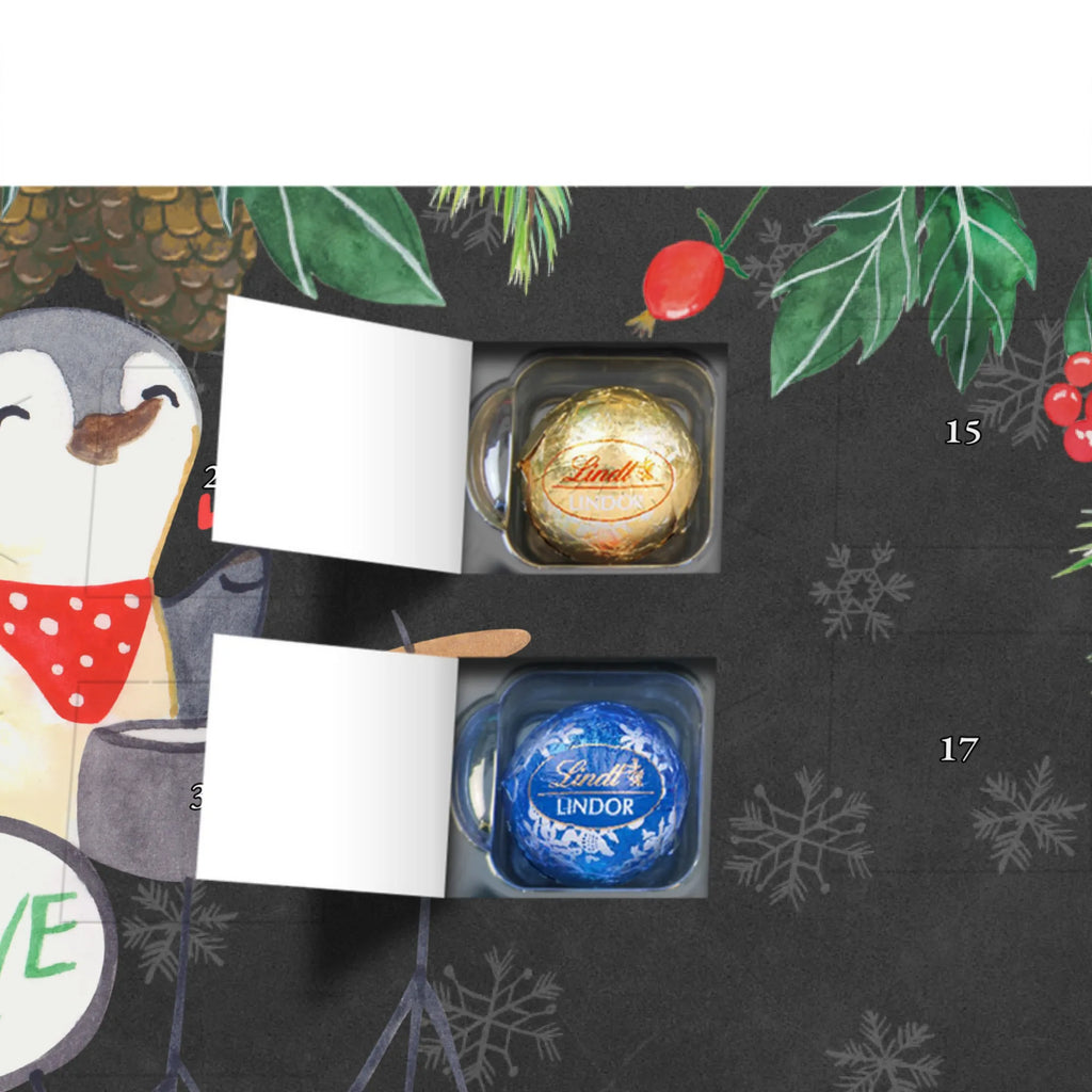 Personalisierter Kugel Markenschokolade Adventskalender Pinguin Schlagzeug Personalisierter Kugel Markenschokolade Adventskalender, Instrumente, Geschenke Musiker, Musikliebhaber