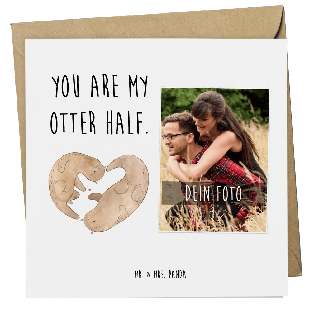 Personalisierte Foto Deluxe Karte Otter Herz Personalisierte Foto Grußkarte, Otter, Fischotter, Seeotter, Liebe, Herz, Liebesbeweis, Liebesgeschenk, Bessere Hälfte, Love you, Jahrestag, Hochzeitstag, Verlobung, gemeinsames Leben