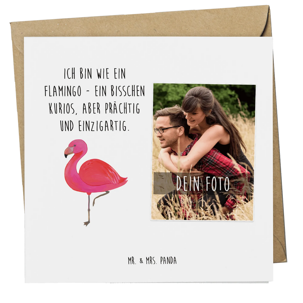 Personalisierte Foto Deluxe Karte Flamingo Classic Personalisierte Foto Grußkarte, Flamingo, Einzigartig, Selbstliebe, Stolz, ich, für mich, Spruch, Freundin, Freundinnen, Außenseiter, Sohn, Tochter, Geschwister