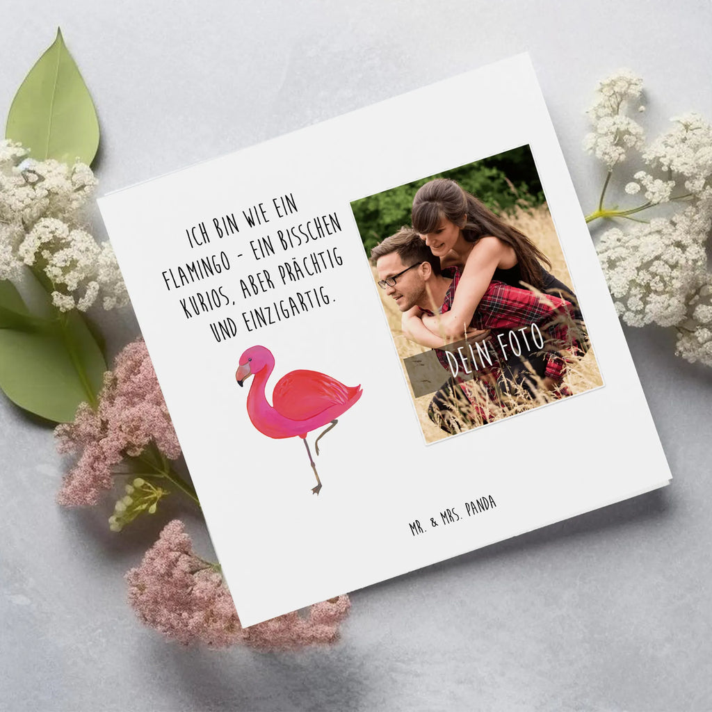 Personalisierte Foto Deluxe Karte Flamingo Classic Personalisierte Foto Grußkarte, Flamingo, Einzigartig, Selbstliebe, Stolz, ich, für mich, Spruch, Freundin, Freundinnen, Außenseiter, Sohn, Tochter, Geschwister