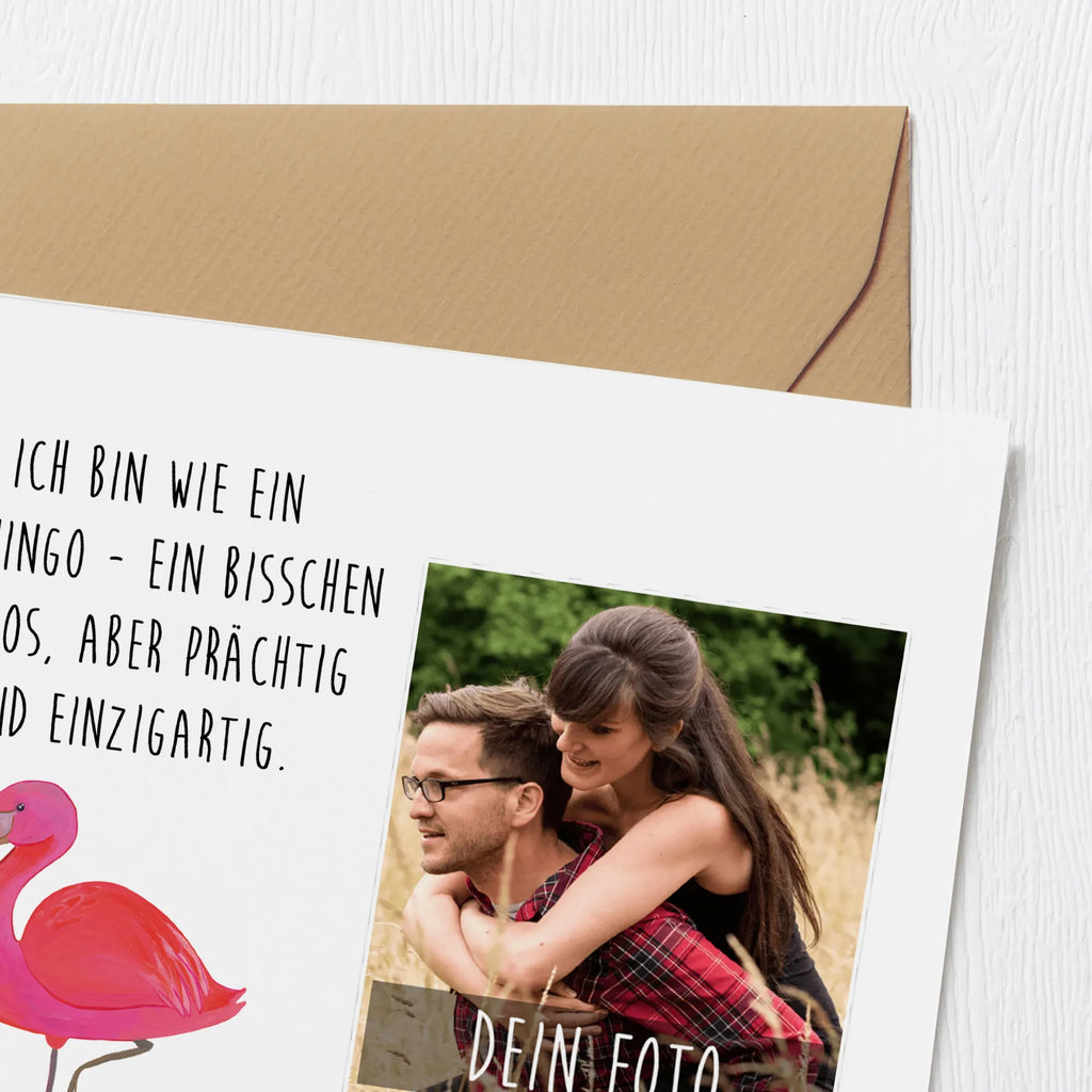 Personalisierte Foto Deluxe Karte Flamingo Classic Personalisierte Foto Grußkarte, Flamingo, Einzigartig, Selbstliebe, Stolz, ich, für mich, Spruch, Freundin, Freundinnen, Außenseiter, Sohn, Tochter, Geschwister